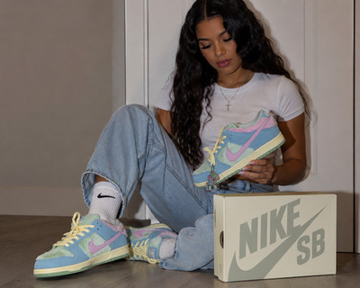 Nike Dunk Low Blue Pink Plush Fur Fashion Sneakers Unisex New