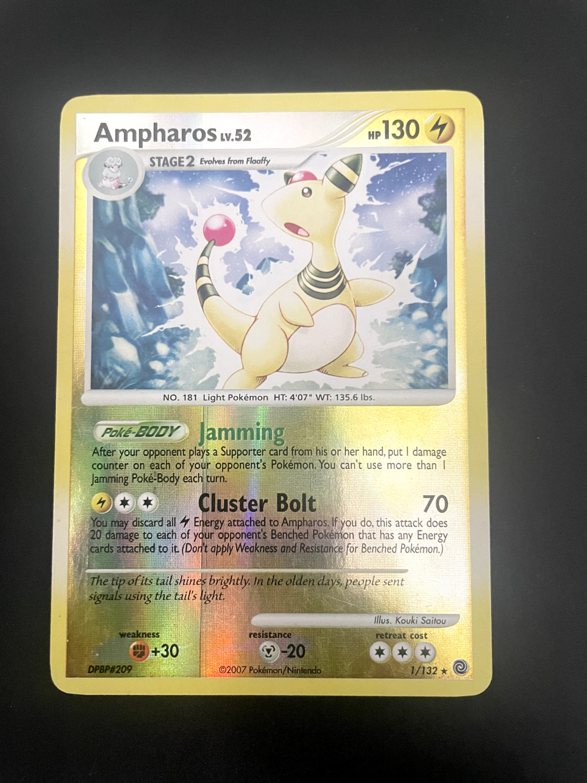 Ampharos - 1/132 - Reverse Holo - Secret Wonders - Pokemon TCG Card LP