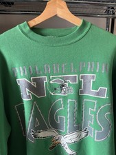 Vintage 90s Philadelphia Eagles Jostens Green Crewneck Men Size L NFL USA Made