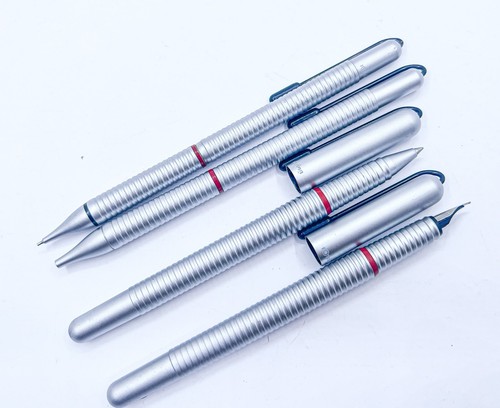 Rotring 900 matt silber 4 Stück Füllfederhalter Tintenroller Kugelschreiber D... - Photo 3/8