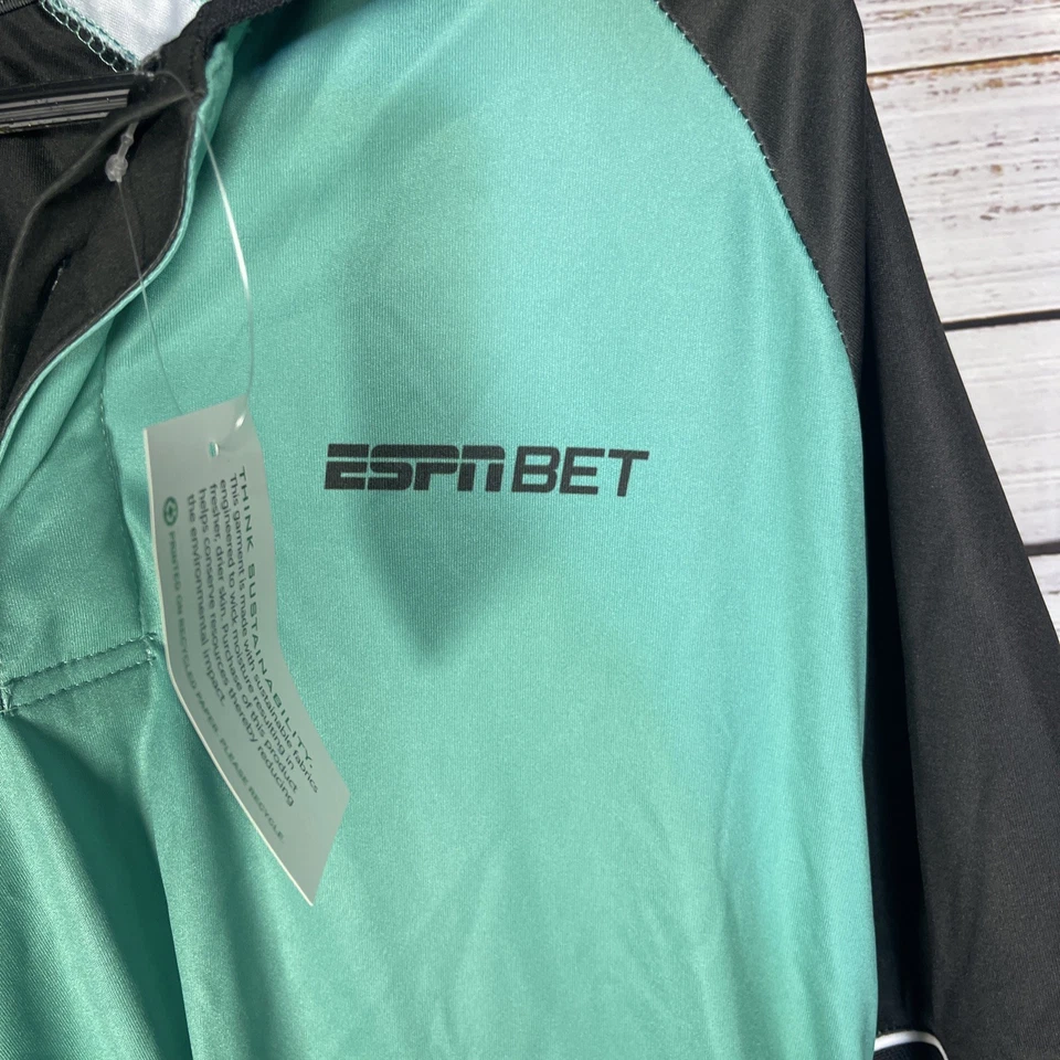 Hombre F.S.P. Polo de golf 100 % poliéster verde y negro de HTT ESPNBET Foto 2 de 4