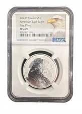 2023 Tuvalu American Bald Eagle Silver Proof Coin MS 69 NGC