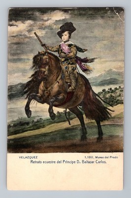 Retrato ecuestre del Principe D. Baltasar Carlos Mexico Postcard Museo De Prado