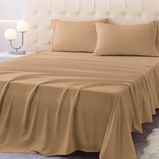 Queen Size Bed Sheet Set - 4 Piece Soft Microfiber Sheets with Deep Pockets, ...