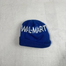 VTG 90's Wal-mart Walmart Blue Beanie Hat Skully Employee Uniform