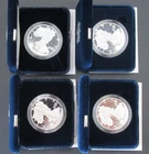 4 AMERICAN EAGLE SILVER DOLLARS PROOF 2002 2007 2010 2018 1 TROY OUNCE OZ NR!