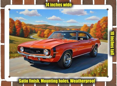 Metal Sign - 1969 Chevrolet Camaro Z/28 6 Oil Painting - 14x10