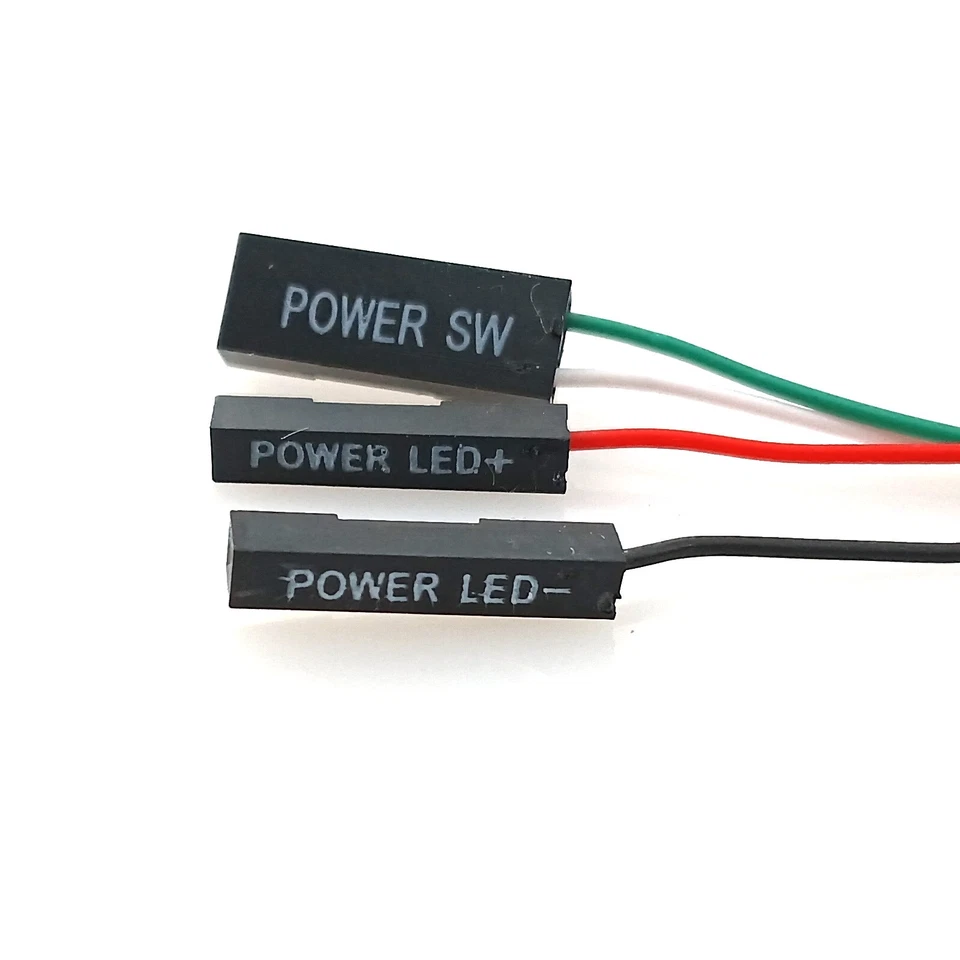 Desktop PC Power Switch External Press Button Wire Motherobard On Off Key LED - Image 2 of 4