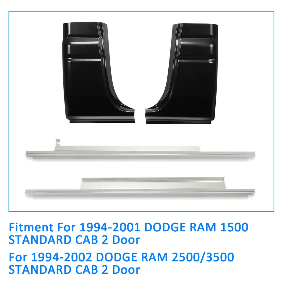 For 94-02 Dodge Ram Standard Cab Rocker Panels And Cab Corners 4 Piece Combo Kit - Image 3 of 4