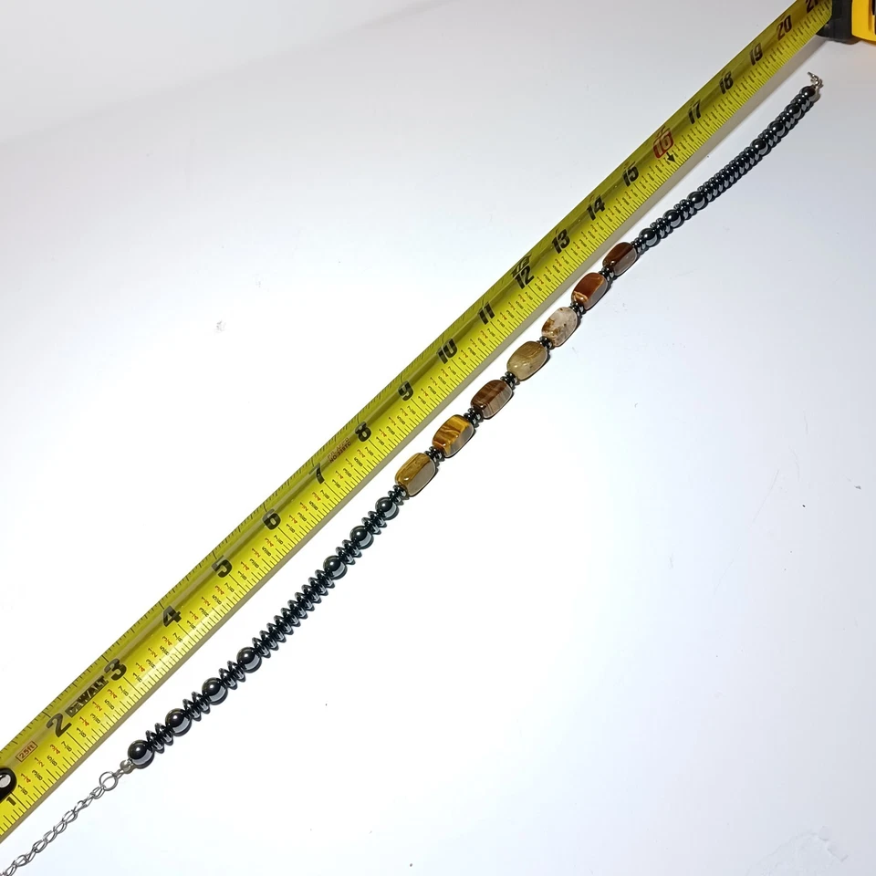 Natural Tiger Eye And Hematite 19.5" Necklace Women’s Jewelry Necklace - Image 3 of 3