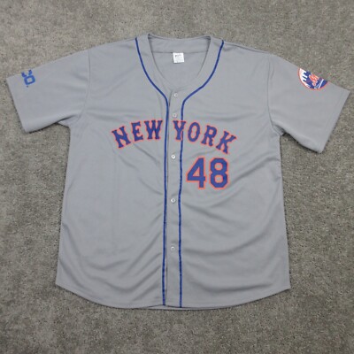 New York Mets Jersey Mens Extra Large Gray #48 Jacob Degrom MLB