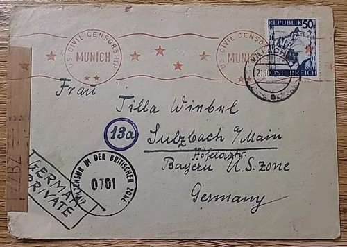 US Zensur Brief Alliierte Besetzung  Varianten (91 - Bild 44 von 84