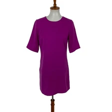 Pim And Larkin Dress Small Short Sleeve Purple Elegant Minimalist Workwear