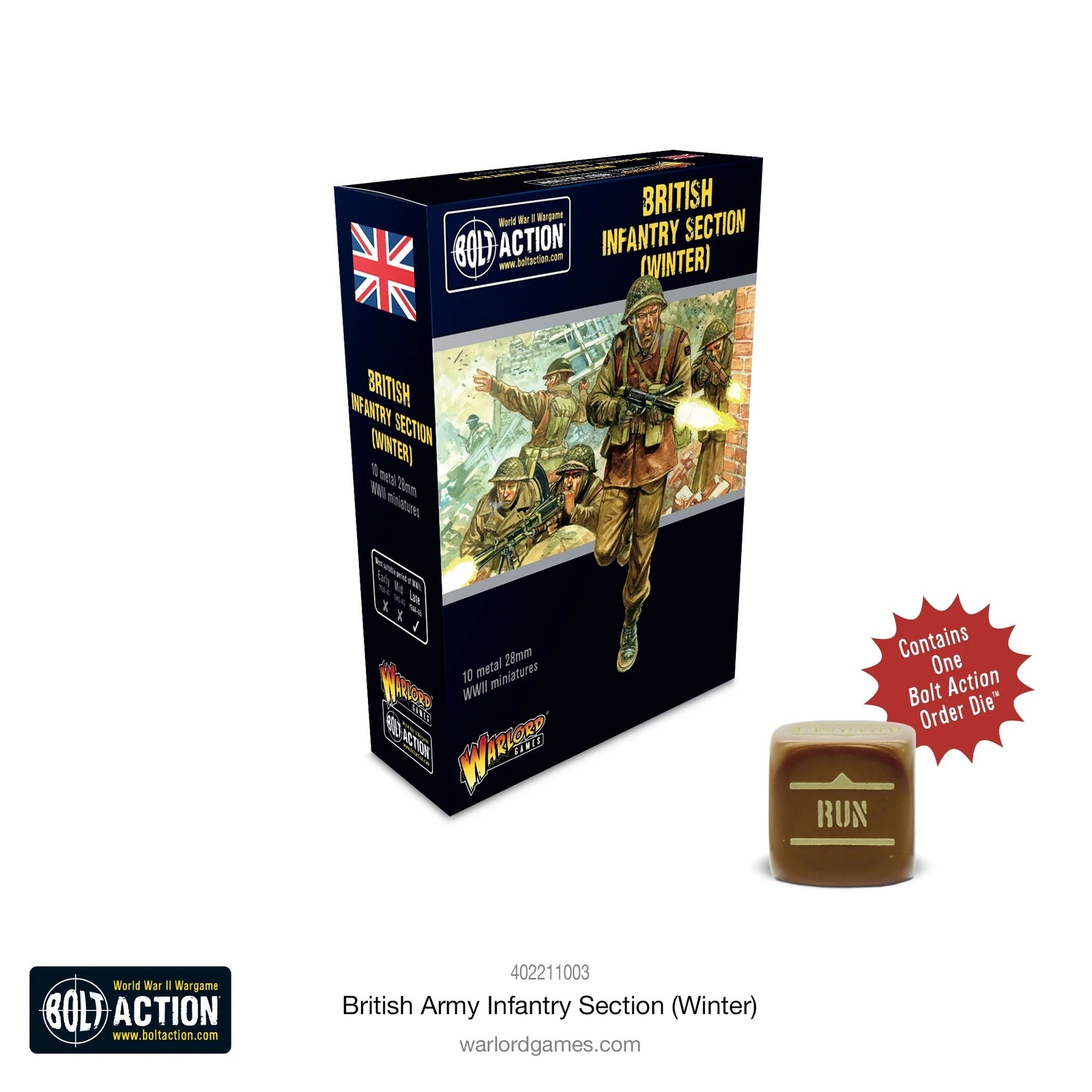 BRITISH INFANTRY SECTION WINTER set di minature per BOLT ACTION in metallo WARLO