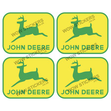 John Deere stickers (D) x4 75 x 60mm Farm car Tractor bag man cave laptop decal