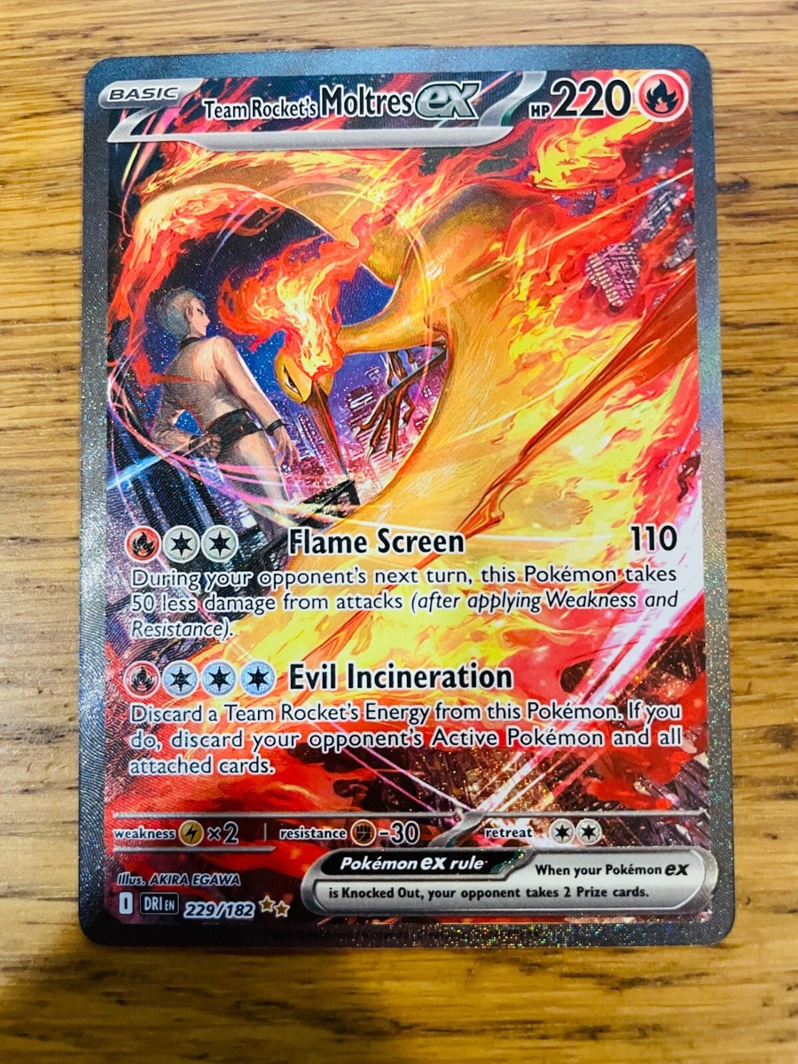 NEAR MINT! Team Rocket's Moltres ex (229/182) Destined Rivals SIR