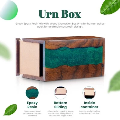 Urnes de crémation pour adultes en bois résine | Urnes en bois pour cendres -... - Photo 1/4