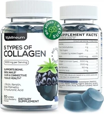 Collagen Gummies for Adults - Bone and Skin Support - Gluten-Free Non-GMO 2-PK..