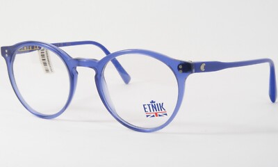 ETNIK London U.K. EV409 373 Brushed Blue UNIQUE RARE EYEGLASSES 48-21-145 Italy