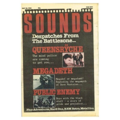 Sounds Magazine May 28 1988 npbox164 Queensryche  Megadeth  Public Enemy