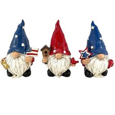 Patriotic Americana Gnome wearing Hat with Stars Figurine CHOOSE YOUR STYLE