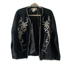 Maurada Cardigan Womens Large Multicolor Embellished Lambswool Angora Blend