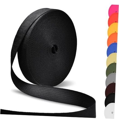  Polypropylene Webbing Strap 3/4'' Durable Poly Strapping 12 Yards 3/4 Black