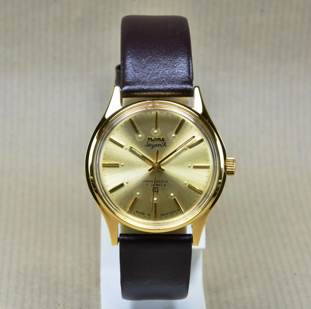 Rare HMT Jayanth Golden 17 Jewels Para Shock Hand Winding Wrist