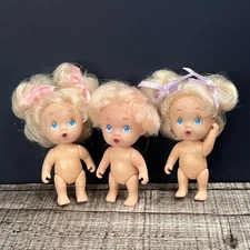 Vintage 90’s Tyco Drink And Wet Blonde Quints Dolls Lot Of 3 Retired