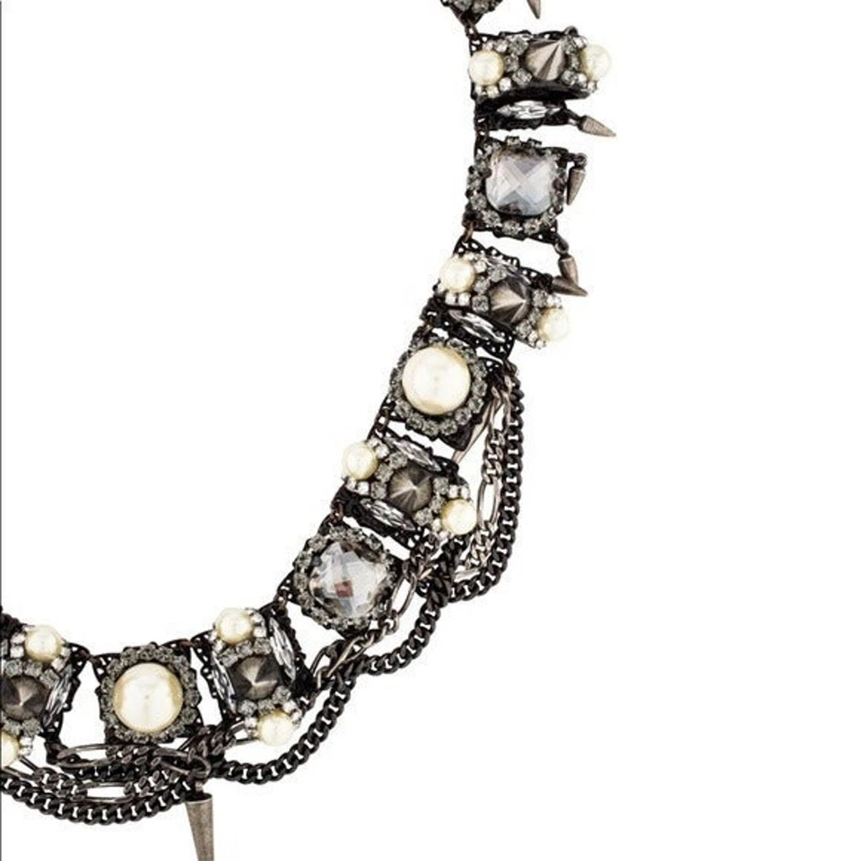 $978 Erickson Beamon Cristal Pico Perla Punk Collar Distintivo Collar Foto 3 de 4