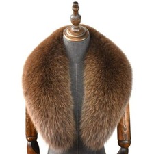 High Quality fox fur Collar Men's and Women's Coat Leather Collar Shawl