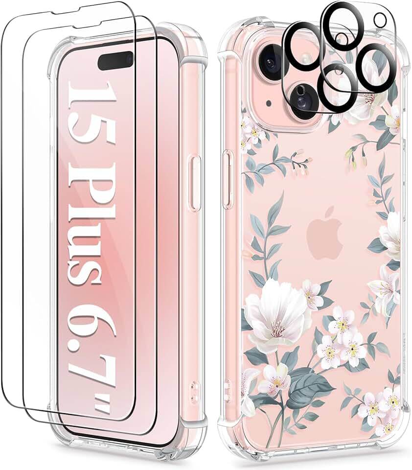 3 in 1 Designed for iPhone 15 Plus Case 6.7 Inch, with Screen Protector + Camera