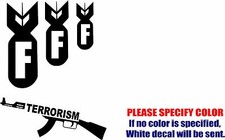 Vinyl Decal Sticker - ANTI TERRORISM 02 Terrorist ISIS Car Truck Bumper 7"