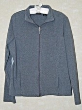 NY Jeans Zippered Athletic Jacket Pockets Cotton  Spandex Gray Womens Size XL
