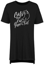 Funny Cats Nightie Womens Cats Make life Purrfect Ladies Night Shirt