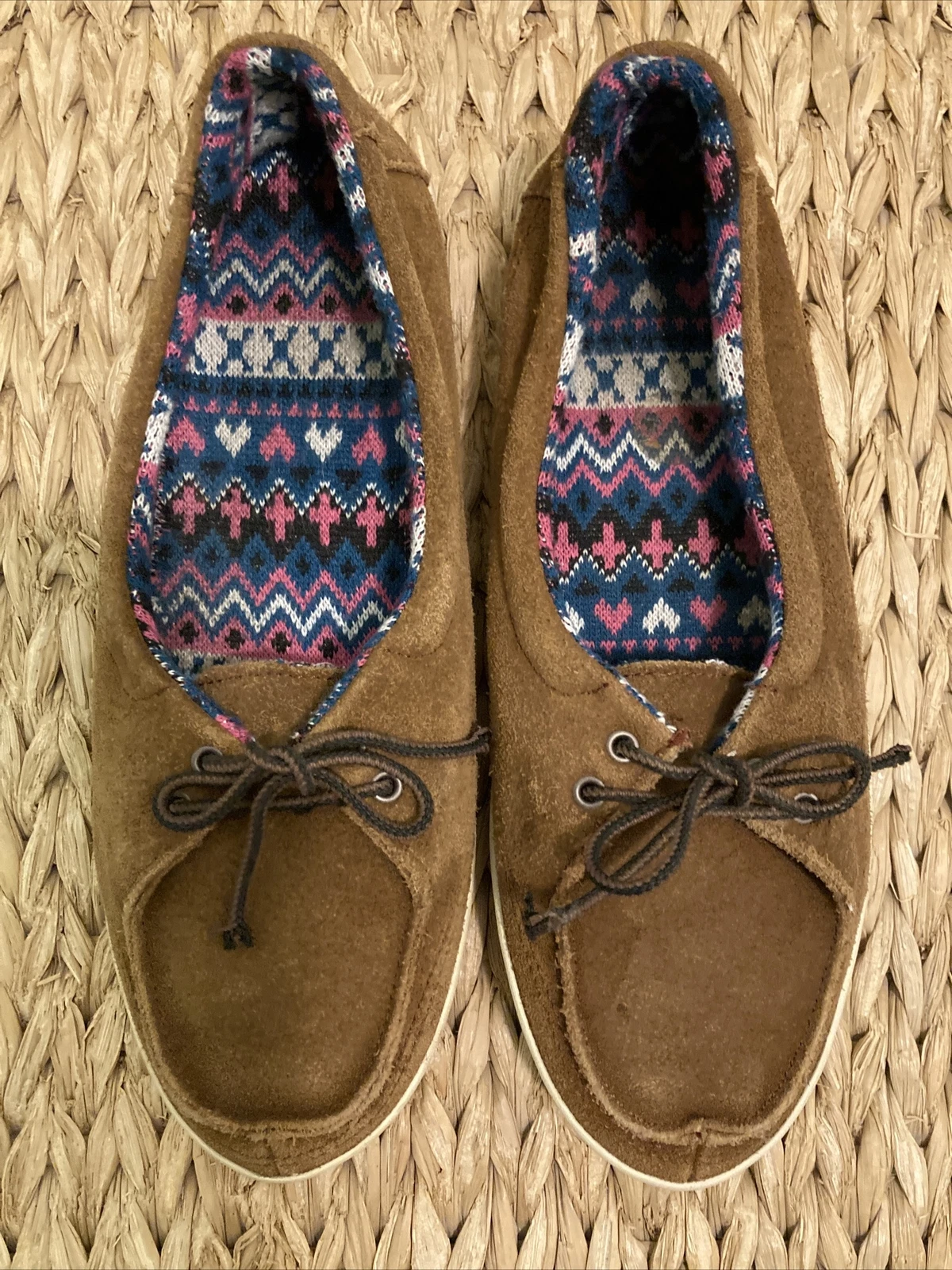 Scarpe basse mocassino Vans Rata Lo VN 0OK3AJ8 donna marrone scamosciato stringato 9 5