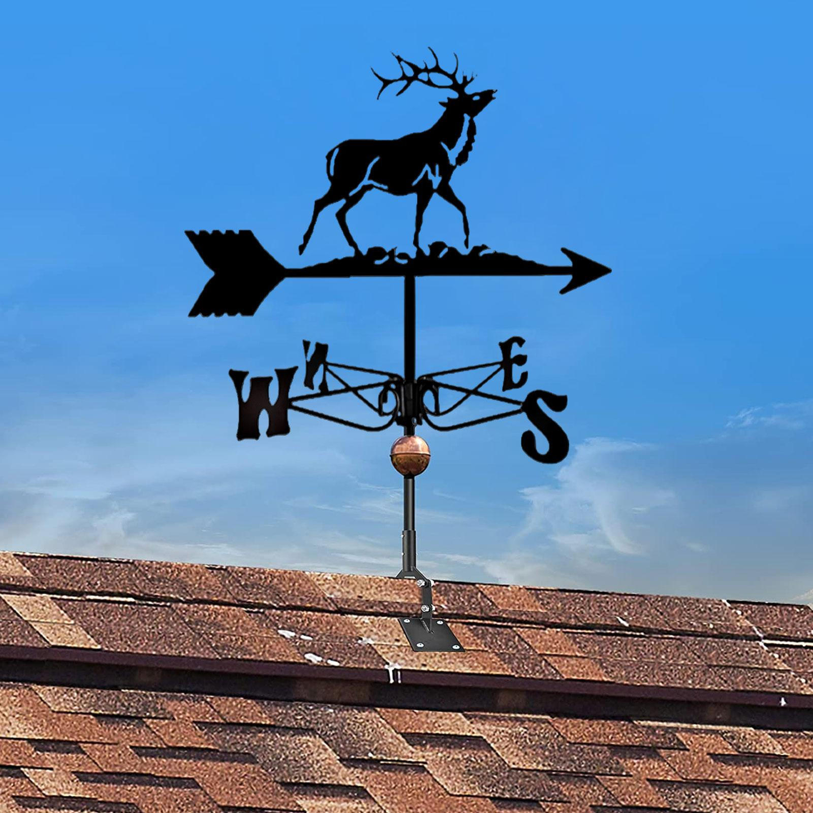 Weather Vane Bracket Steel Weathervane Roof Mount Weather Station w