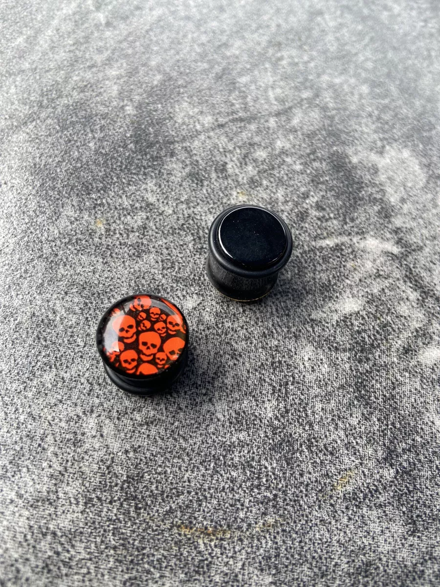 SKULL EAR PLUGS GAUGE 7 16 11MM 13MM JELWERY EARING BODY RAGE