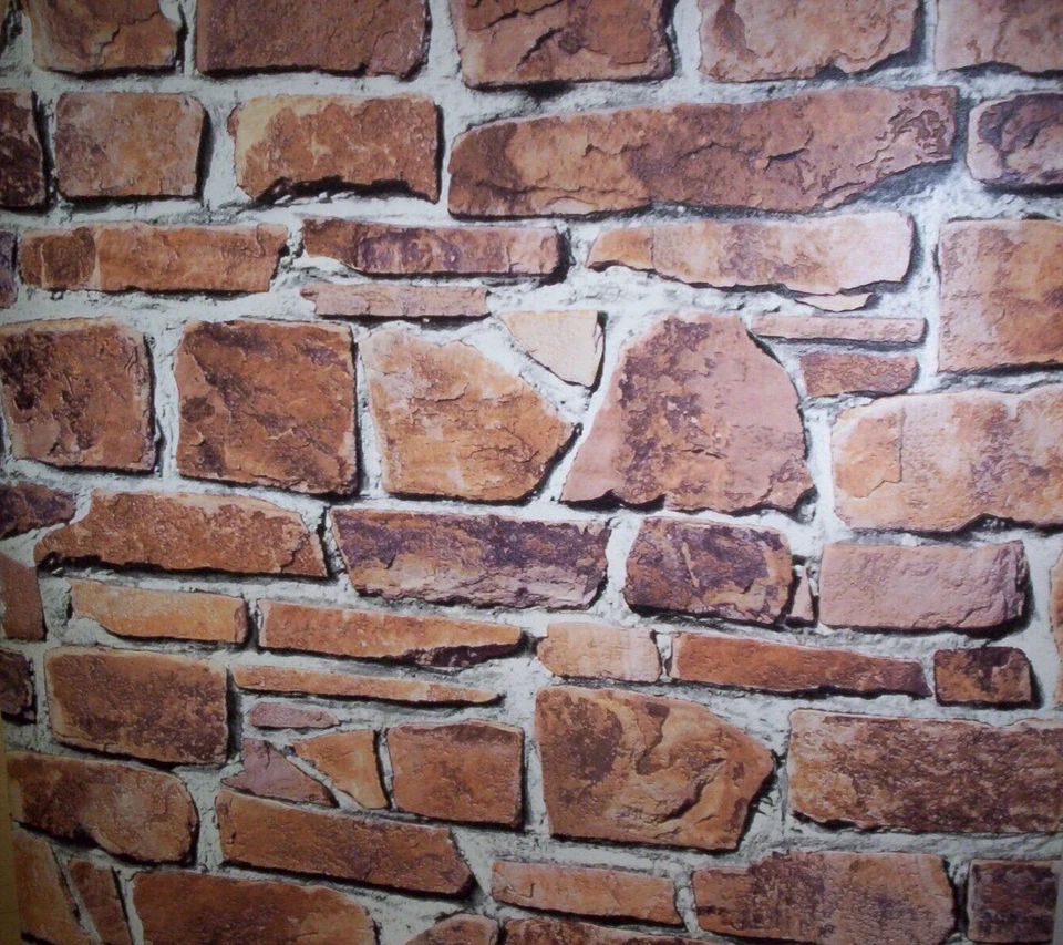 PIEDRAS TEXTURIZADAS REALISTAS EN MARRÓN PAPEL PINTADO PREPEGADO # 2774-402612 Foto 3 de 4