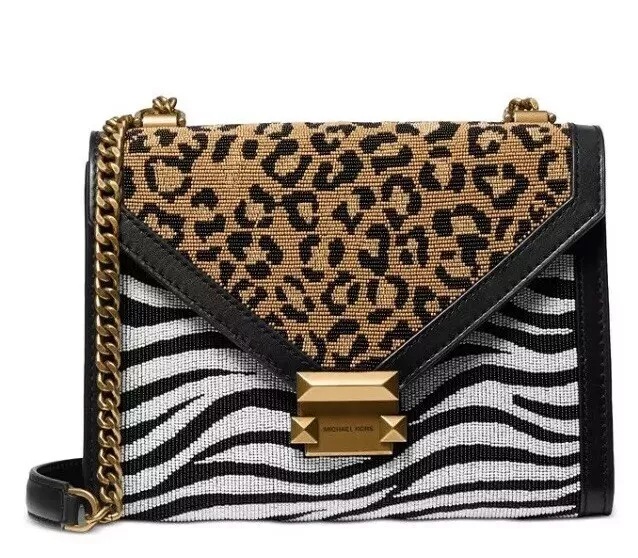 Michael Kors Whitney Limited Edition Black Multi Gold Shoulder Bag