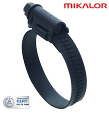 MIKALOR 40- 60mm BLACK STAINLESS STEEL HOSE CLAMP, CLIP HIGH GRIP (JUBILEE TYPE)