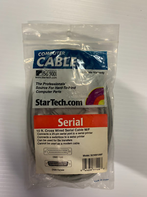 Startech  Serial 10FT Cross Wired Cable DB25 Male to DB25 Female SCNM10MF