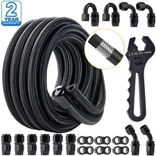 6AN 8AN 10AN 20FT CPE Braided Nylon Fuel Line Kit with Fuel Line Hose Fittings 