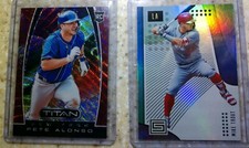 PETE ALONSO 2019 CHRONICLES TITAN RUBY WAVE ROOKIE RC /199 & Mike Trout Status