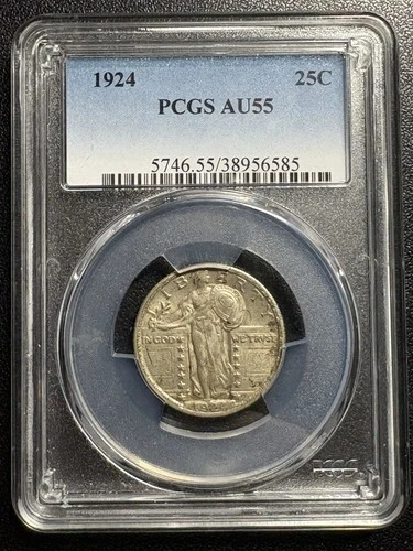 1924 Standing Liberty Quarter, PCGS AU55 - Problem Free Holder