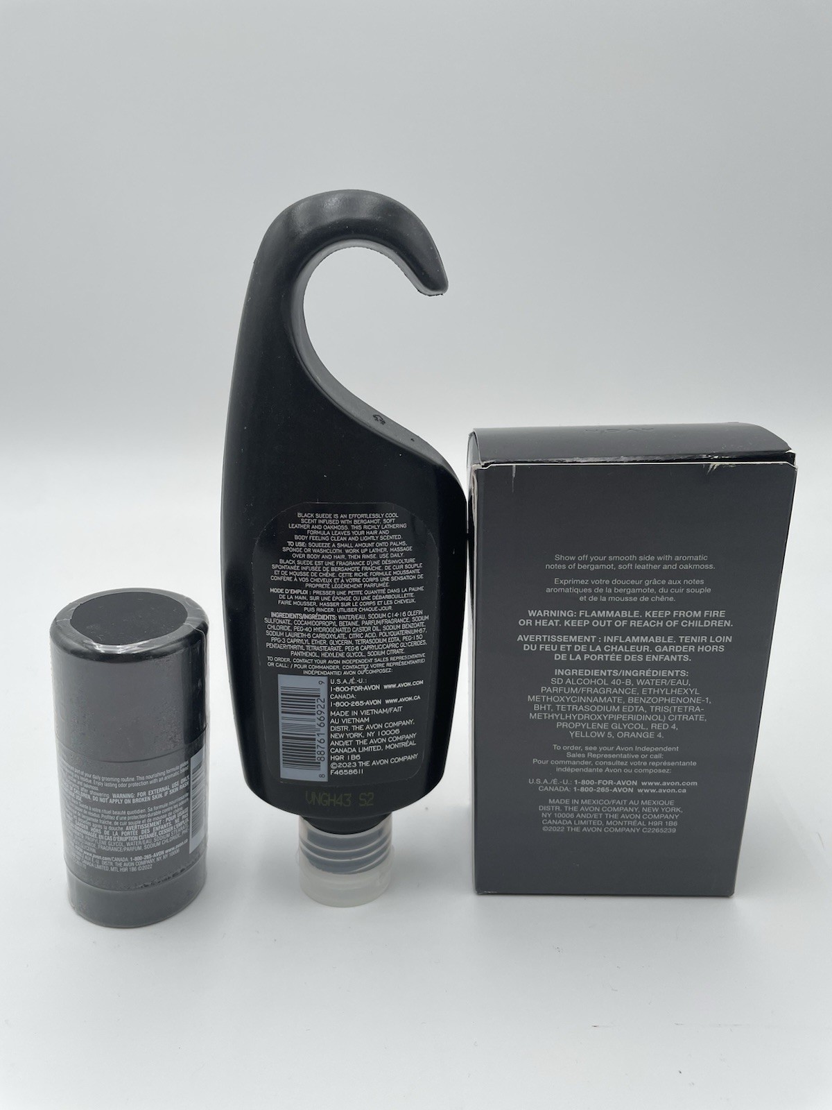 AVON Black Suede Cologne  EDT Spray for Men  3.4oz  Body Wash Stick Deodorant.