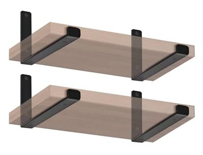 4 Pack - 11.25'' L x 6'' H x 1.5'' W J Lip Shelf Brackets 11.25 inch Black 4 Pack