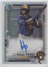 2021 Bowman Chrome Mega Box Chrome Mojo Auto Hedbert Perez #BCMA-HP Auto 0c6