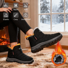 Slip-Resistant Men's Lined Snow Boots - Windproof Short Ankle Winter Warm Boots