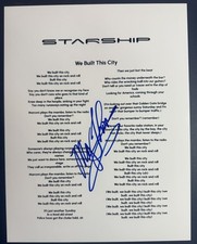 MICKEY THOMAS SIGNED LYRIC SHEET WE BUILT THIS CITY STARSHIP AUTOGRAPH COA